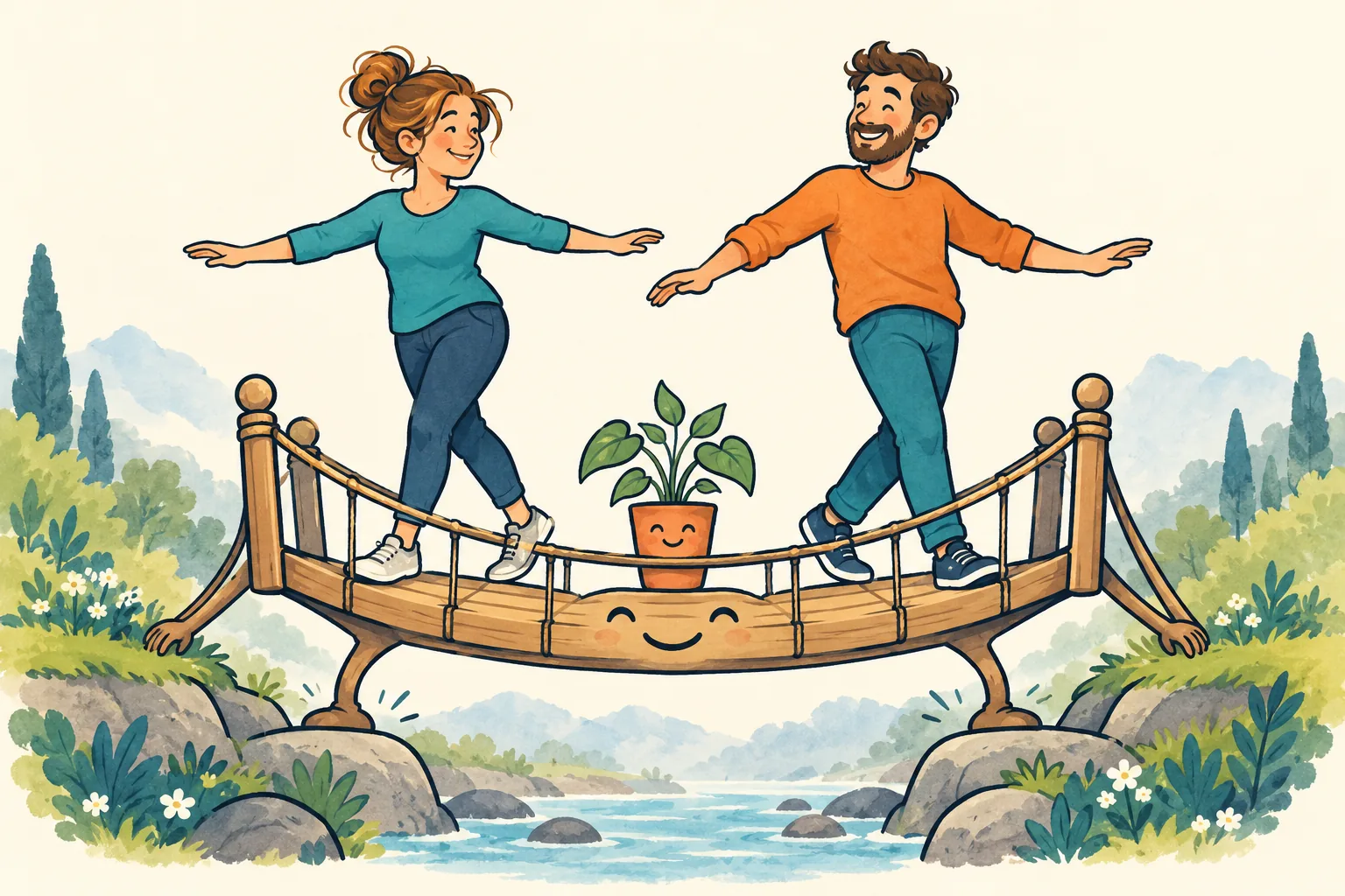 Illustration: Gemeinsam getragen und in Balance